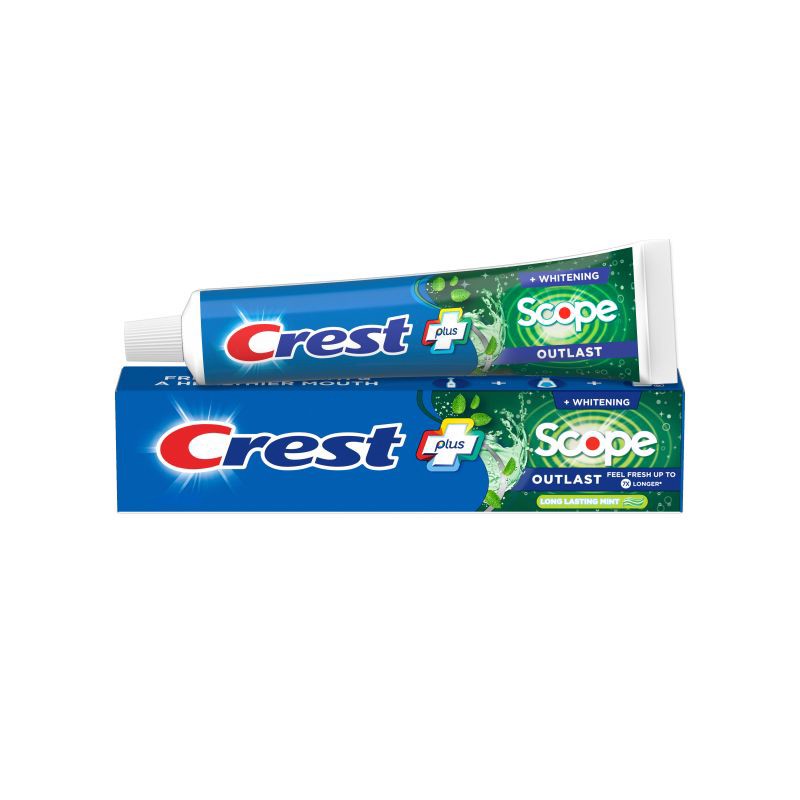 slide 8 of 14, Crest + Scope Outlast Complete Whitening Toothpaste, Mint - 5.4 oz, 5.4 oz