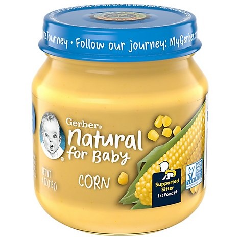 slide 1 of 1, Gerber 1st Foods Natural Corn Puree Jar - 4 OZ, 4 oz