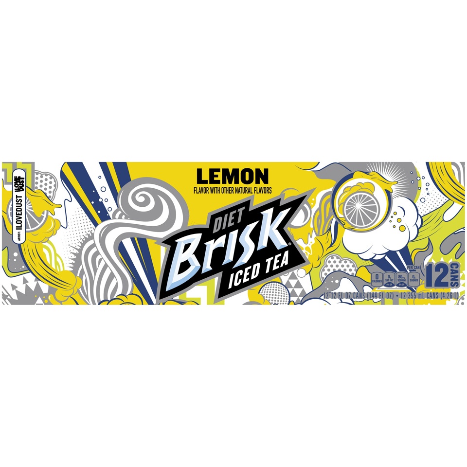 slide 2 of 3, Brisk Diet Lemon Iced Tea, 12 ct; 12 fl oz