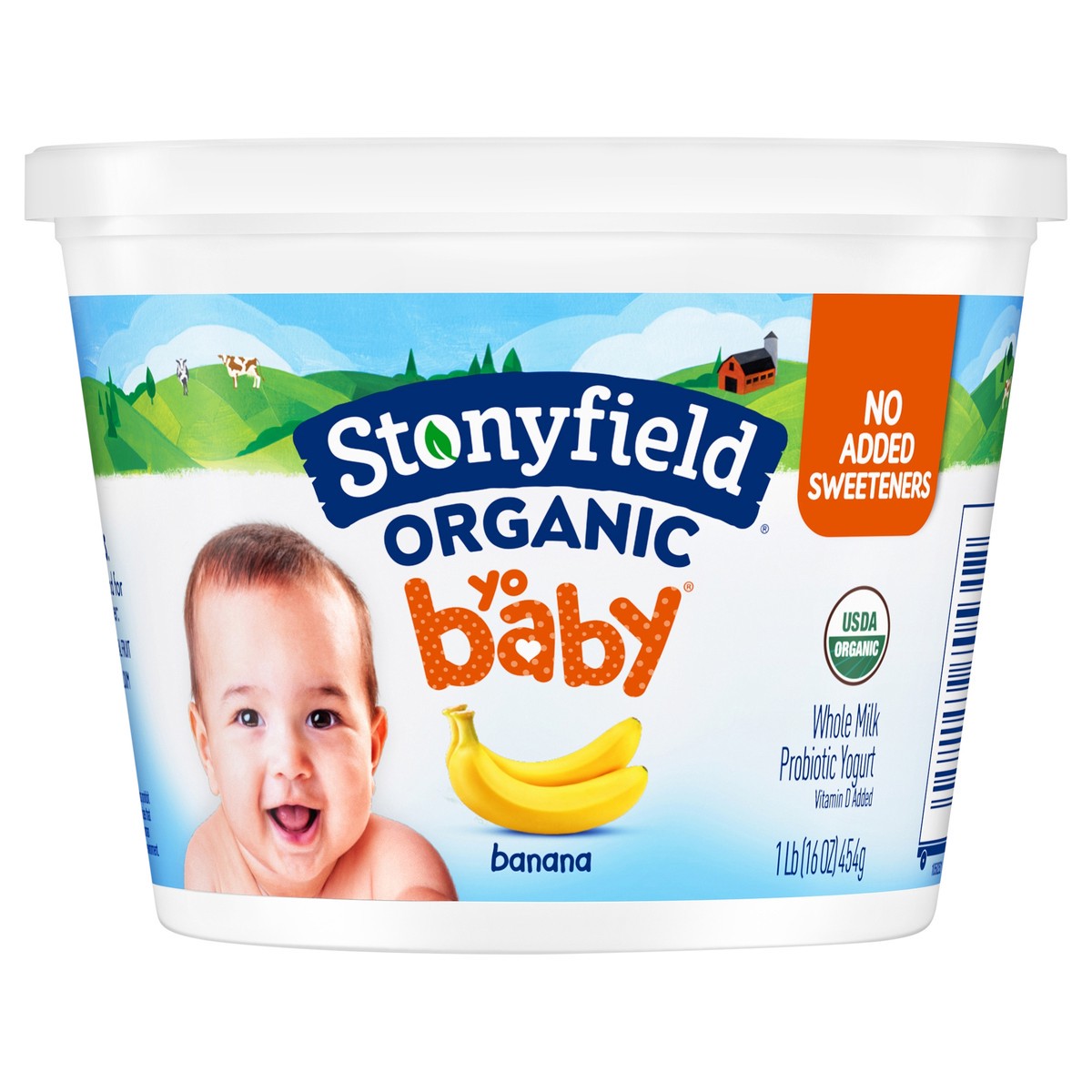 slide 1 of 8, Stonyfield Organic YoBaby Whole Milk Baby Yogurt, Banana, 16oz, 16 oz