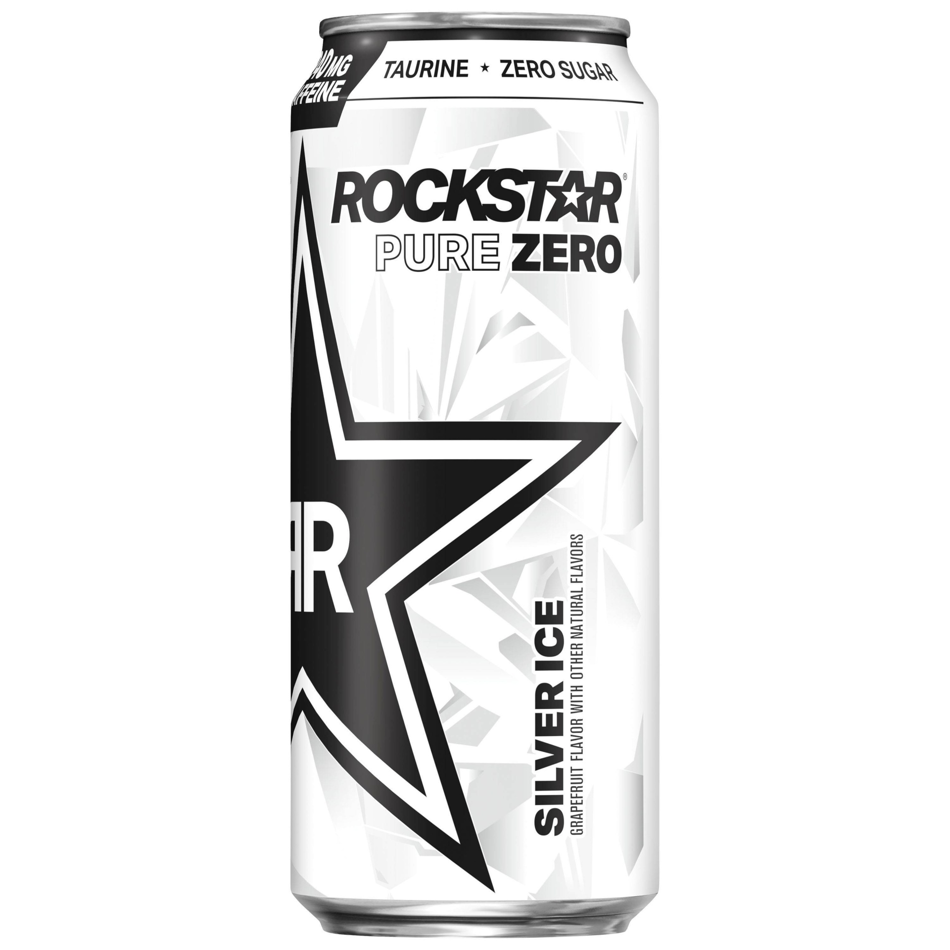 slide 1 of 3, Rockstar Pure Zero Silver Ice Energy Drink, 16 fl oz