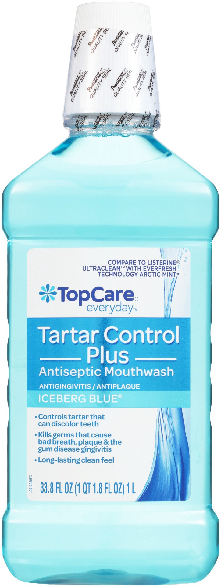 slide 1 of 6, TopCare Antiseptic Iceberg Blue Mouth Rinse, 33.8 fl oz