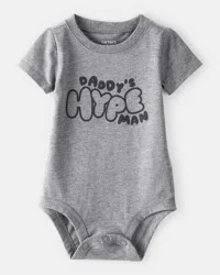 Carter's Baby Boy 'Daddy's Hype Man' Short-Sleeve Graphic Bodysuit - Grey, 9M