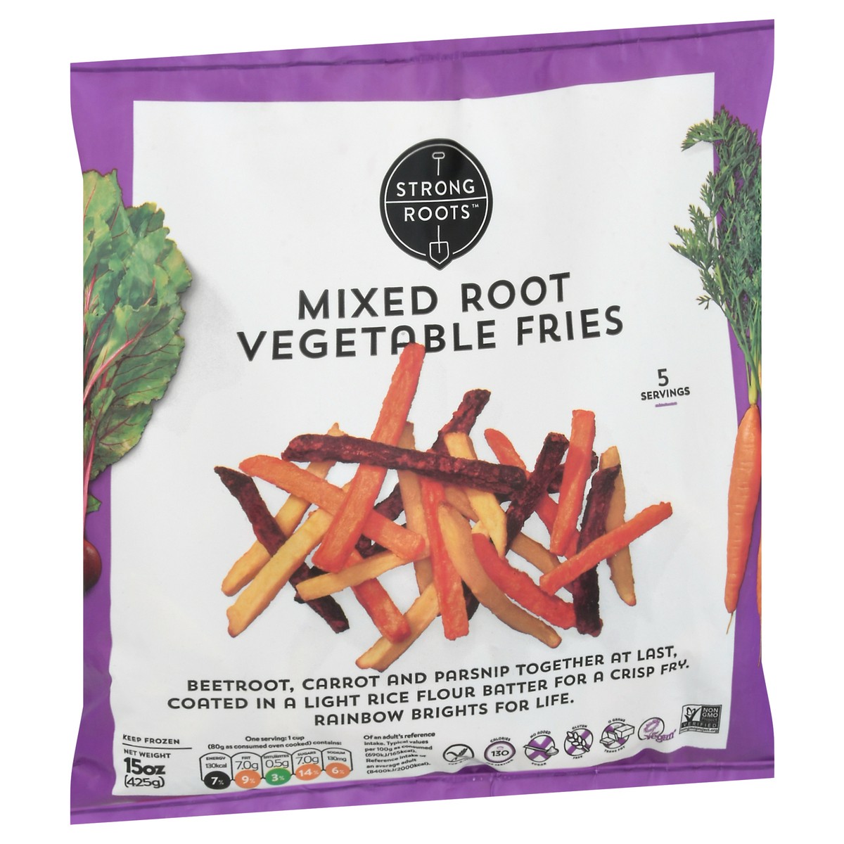 slide 3 of 9, Strong Roots Mixed Root Vegetable Fries 15 oz, 15 oz