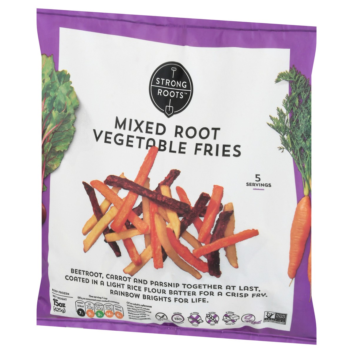 slide 4 of 9, Strong Roots Mixed Root Vegetable Fries 15 oz, 15 oz