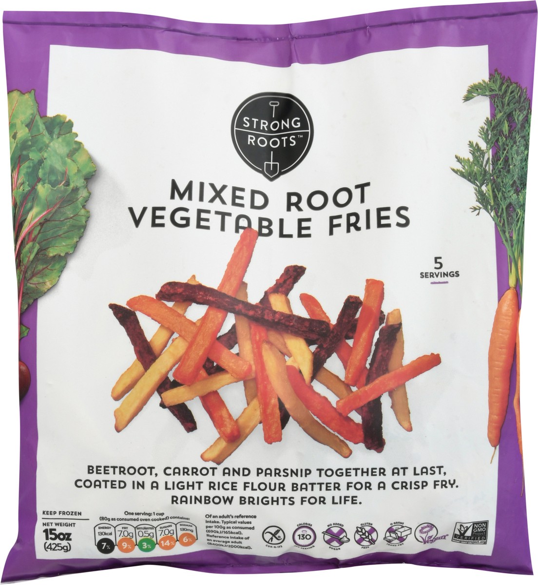 slide 2 of 9, Strong Roots Mixed Root Vegetable Fries 15 oz, 15 oz