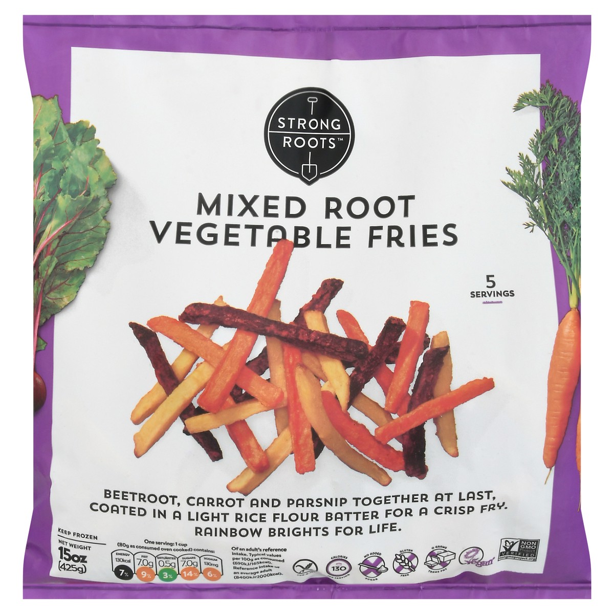 slide 1 of 9, Strong Roots Mixed Root Vegetable Fries 15 oz, 15 oz