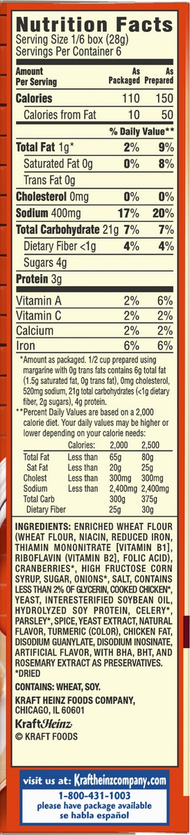 slide 8 of 13, Kraft Stove Top Cranberry Stuffing Mix 6 oz Box, 6 oz