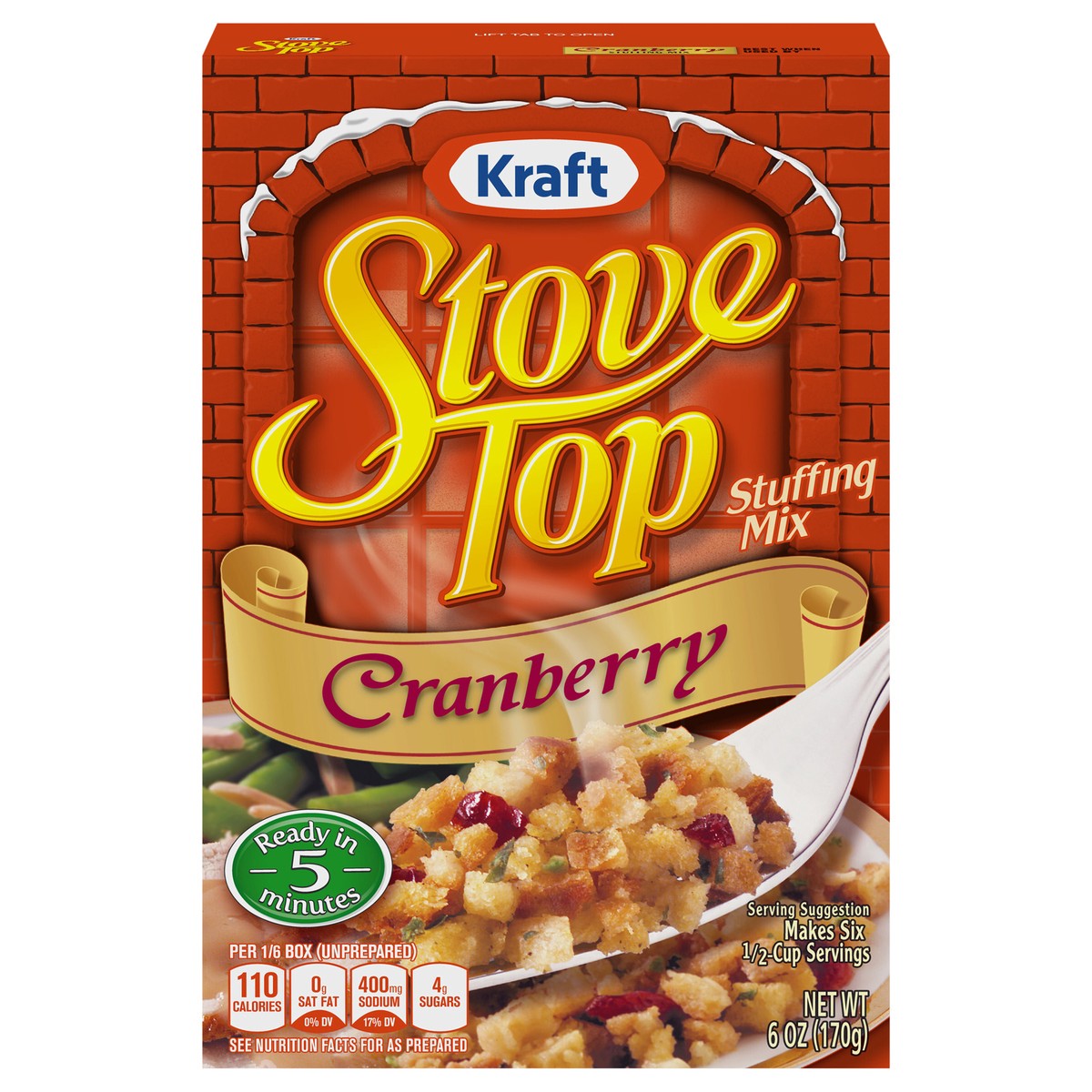 slide 12 of 13, Kraft Stove Top Cranberry Stuffing Mix 6 oz Box, 6 oz