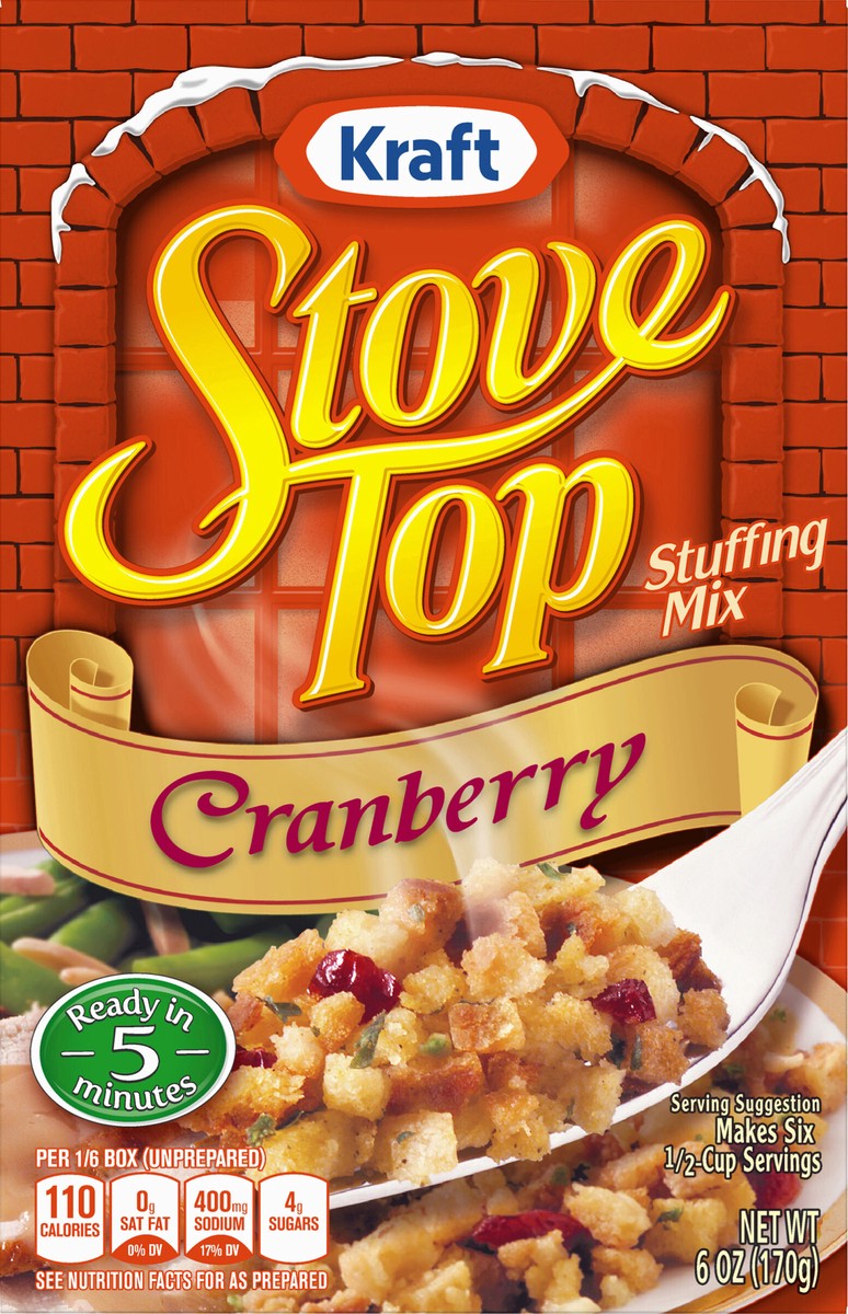 slide 5 of 13, Kraft Stove Top Cranberry Stuffing Mix 6 oz Box, 6 oz