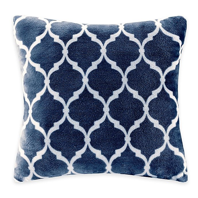 slide 1 of 1, Madison Park Ogee Reversible Square Throw Pillow - Indigo, 1 ct