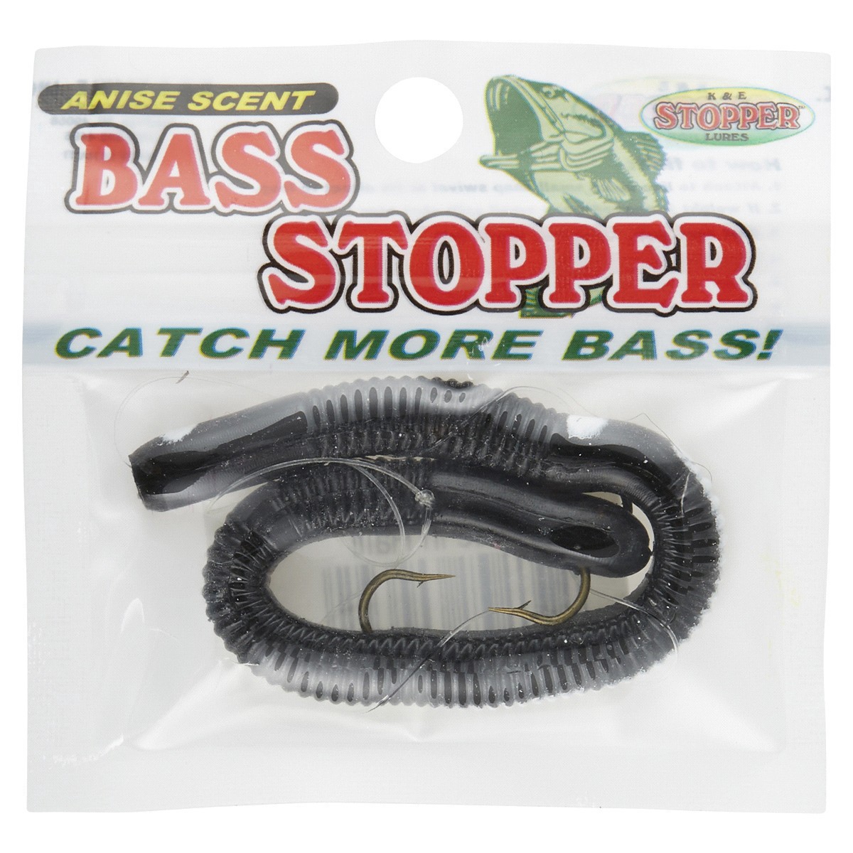 slide 1 of 1, Bass Stopper Regular Black White Stripe, 1 ct