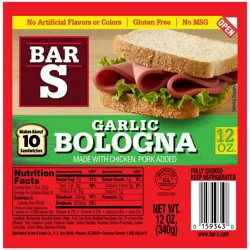 Bar S Bar-S Garlic Bologna, 12 Oz
