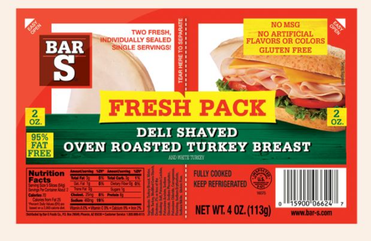 slide 1 of 1, Bar S Bar-S Deli Shaved Oven Roasted Turkey Breast Single Serve, 4 oz, 4 oz