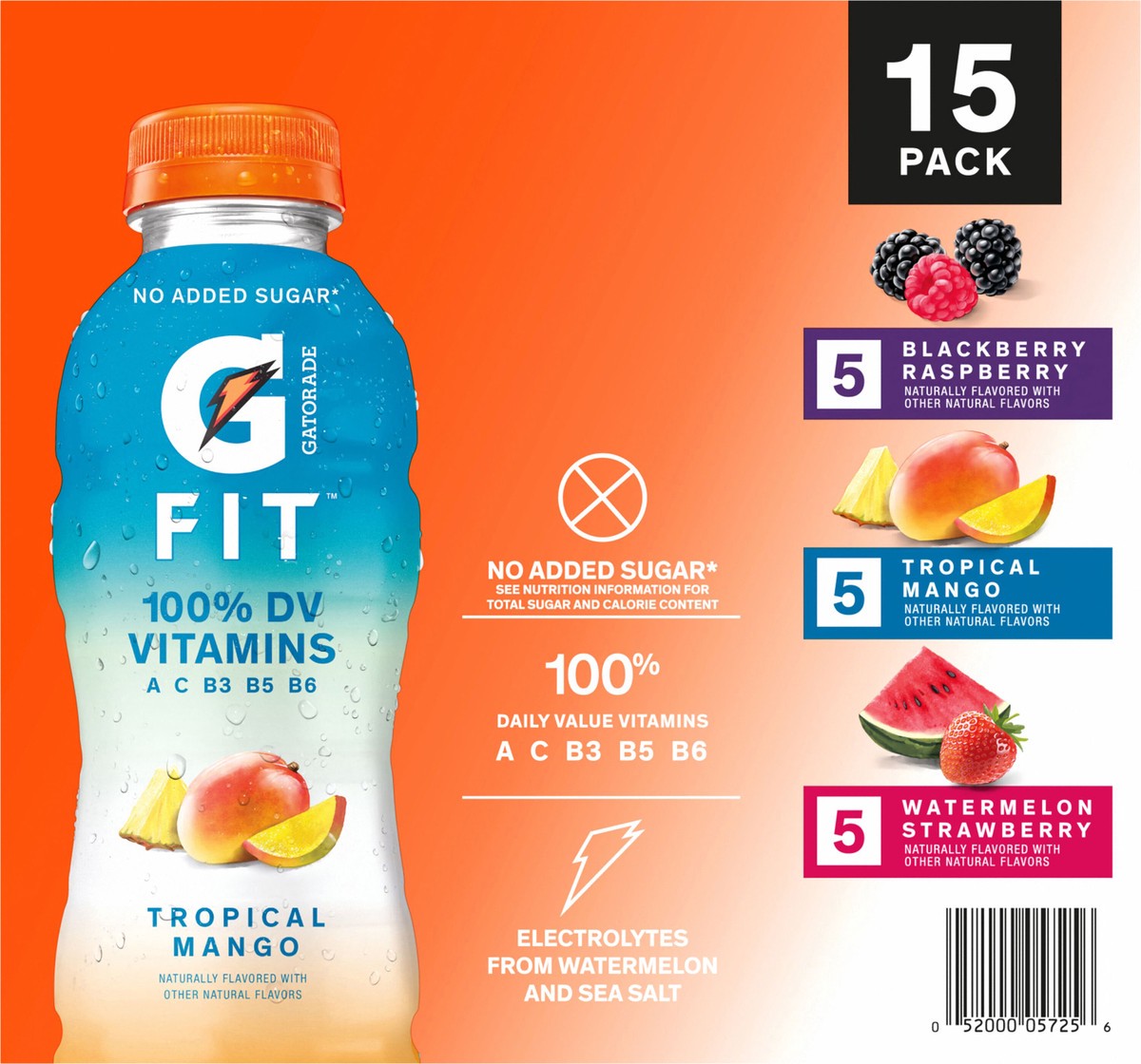 slide 10 of 11, Gatorade G Fit Electrolyte Beverage, Variety, 16.9 Fl Oz, 15 Count, 15 x 16.9 oz