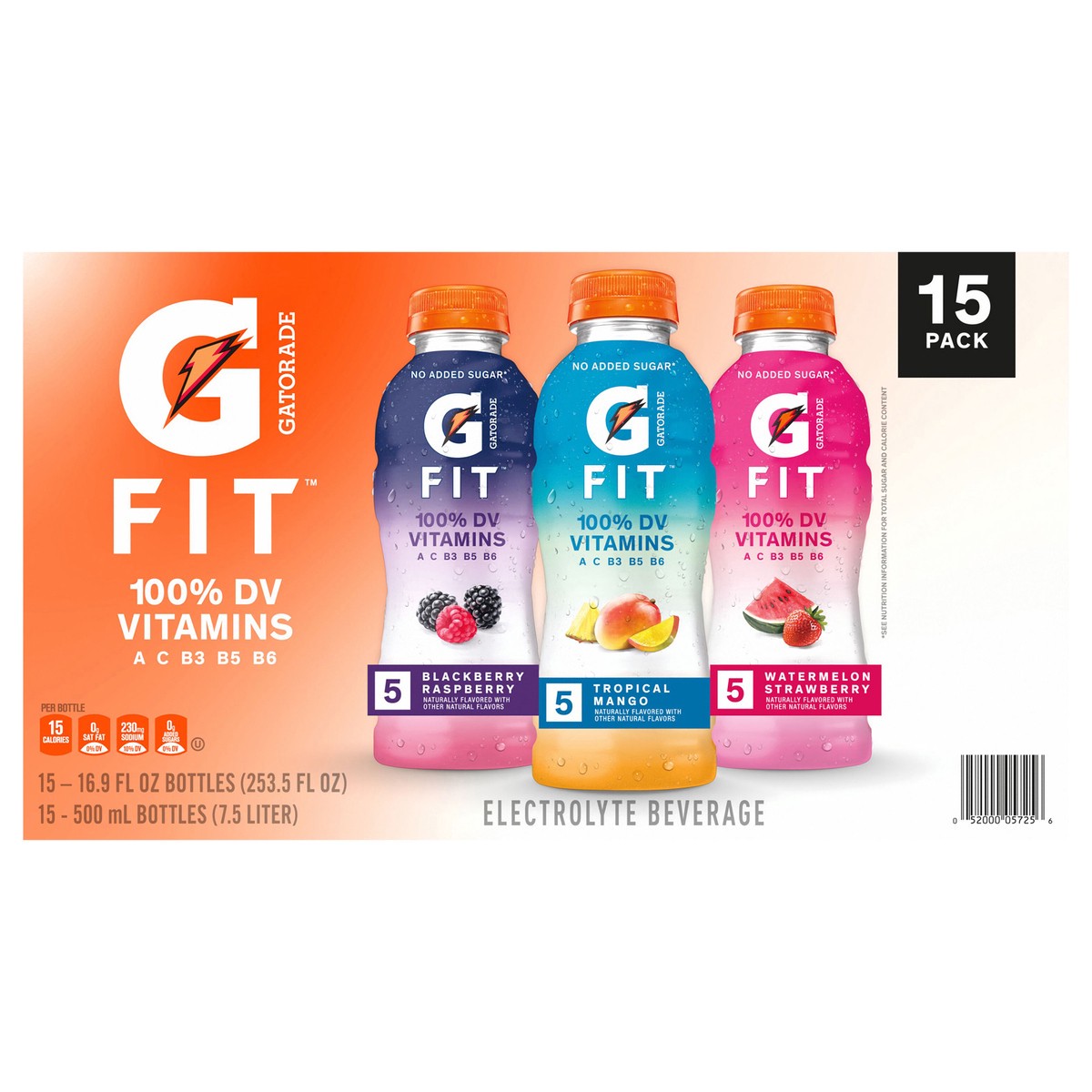 slide 1 of 11, Gatorade G Fit Electrolyte Beverage, Variety, 16.9 Fl Oz, 15 Count, 15 x 16.9 oz