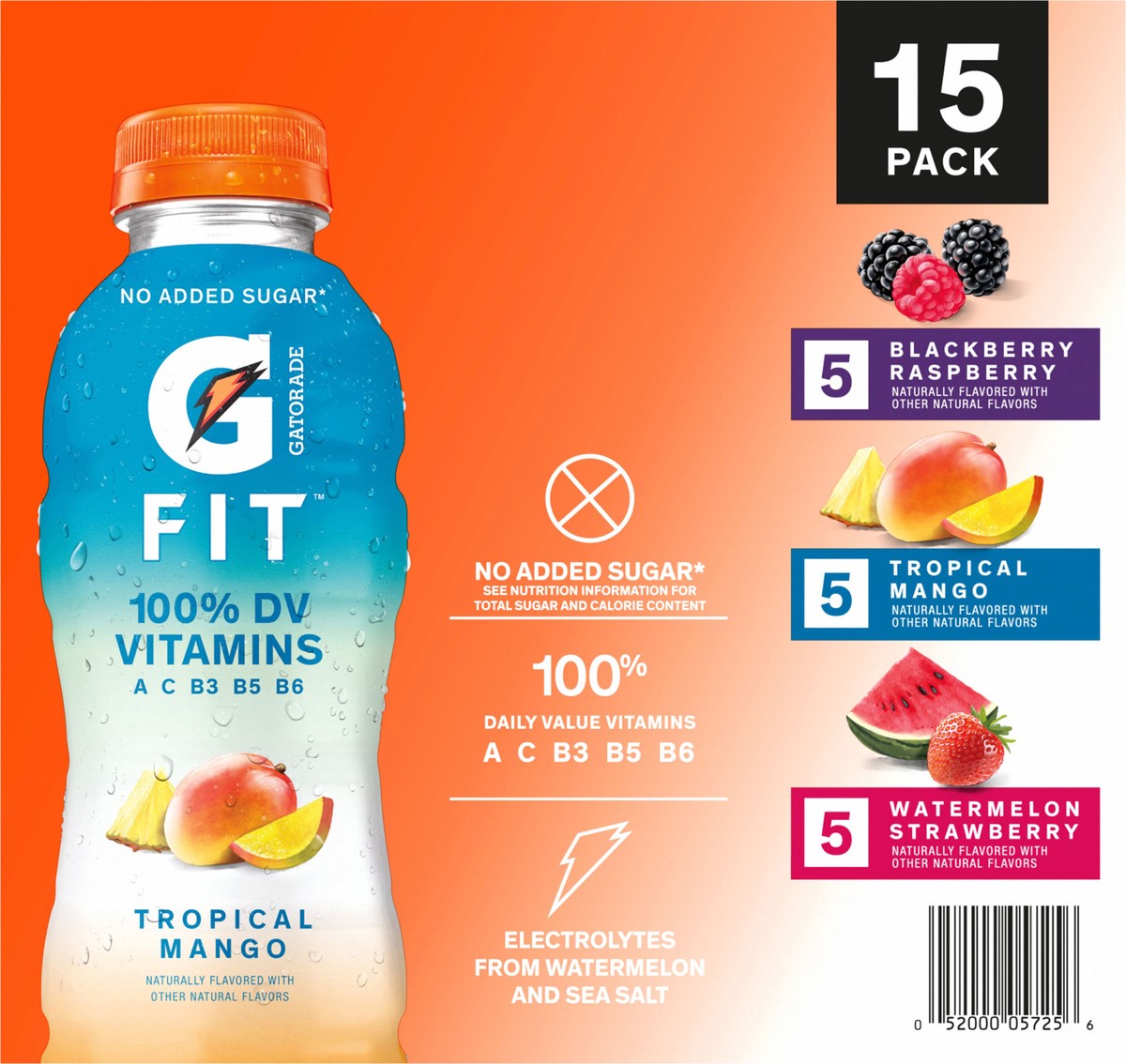 slide 4 of 11, Gatorade G Fit Electrolyte Beverage, Variety, 16.9 Fl Oz, 15 Count, 15 x 16.9 oz