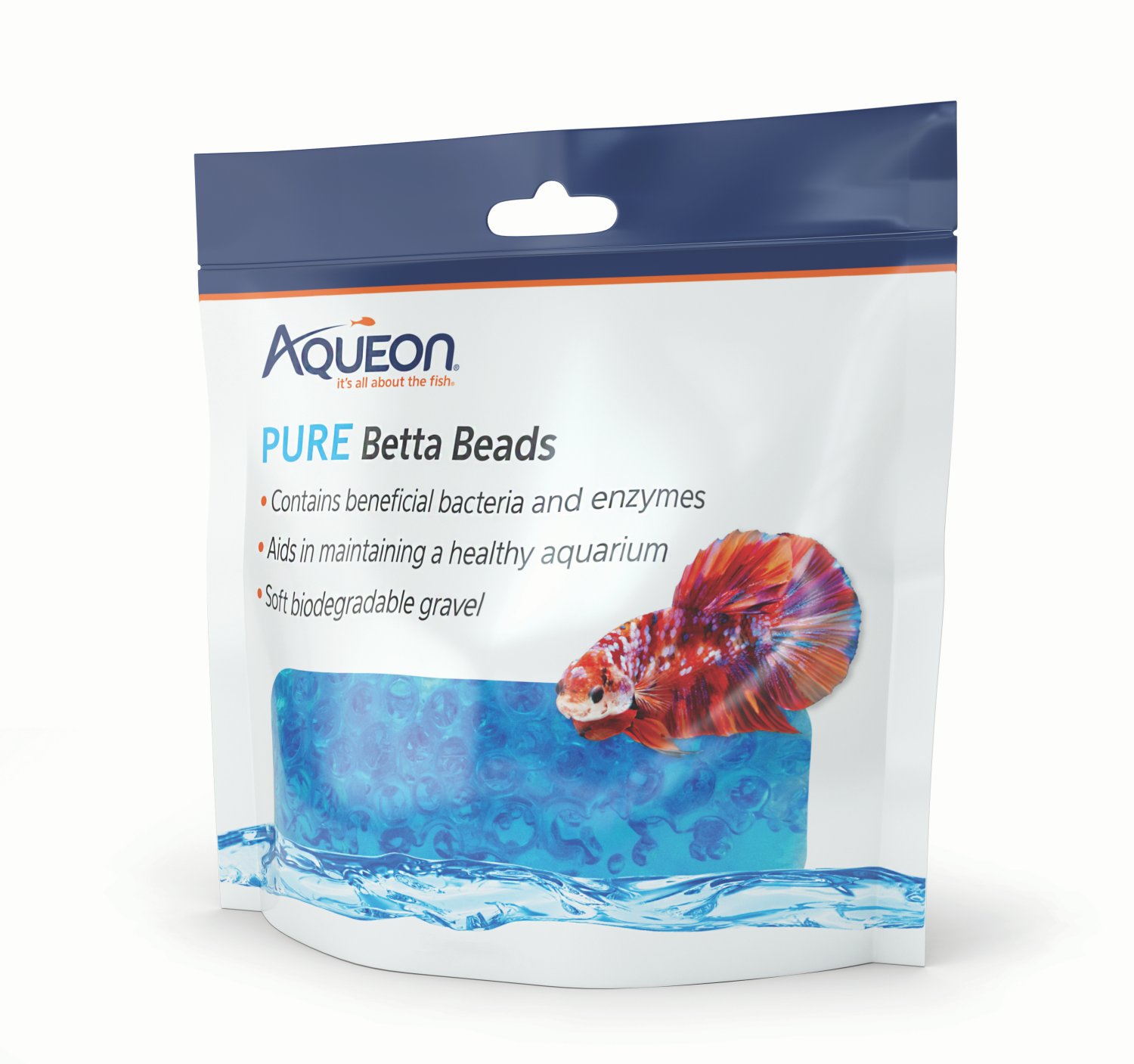 slide 1 of 4, Aqueon Betta Beads Blue One Pouch, 1 ct