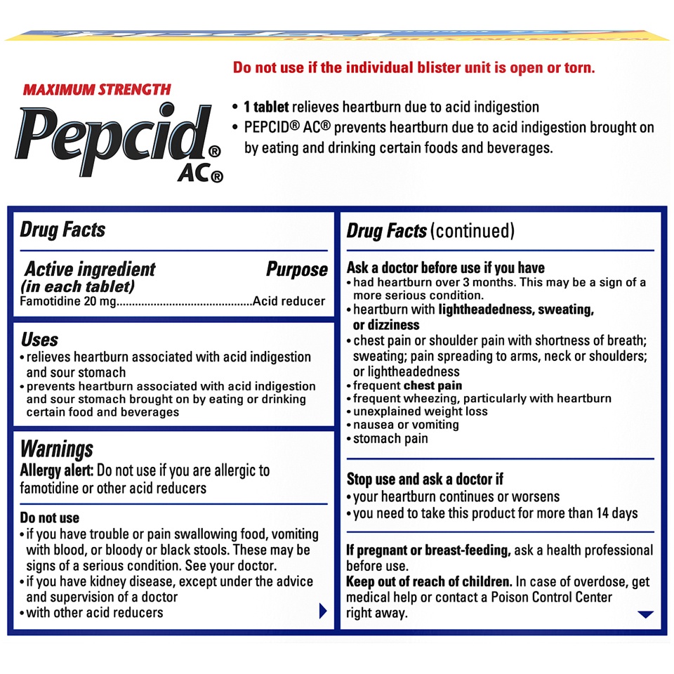 slide 6 of 6, Pepcid Maximum Strength Heartburn Prevention & Relief Tablets - 25 ct, 