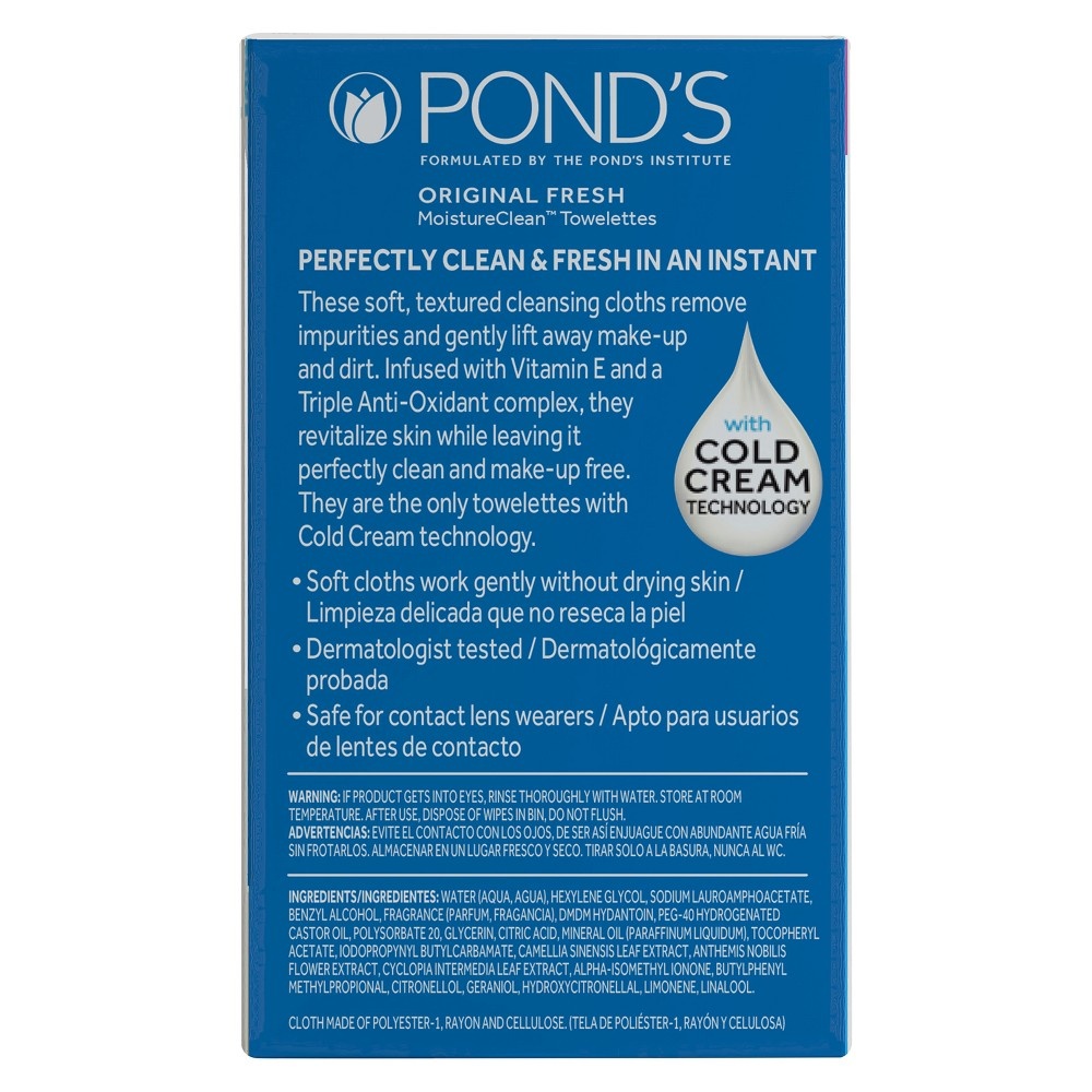 slide 2 of 3, Pond's Wet Cleansing Towelettes - Original, 56 ct