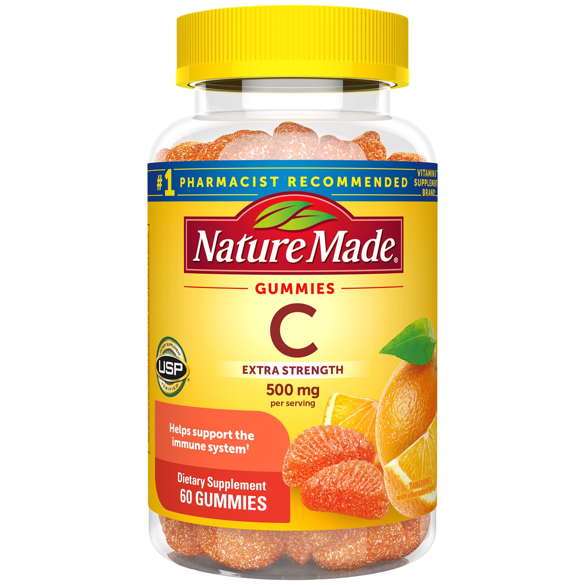 slide 1 of 7, Nature Made Extra Strength Dosage Immune Support Vitamin Gumimes with Vitamin C 500mg Per Serving - 60ct, 60 ct; 500 mg