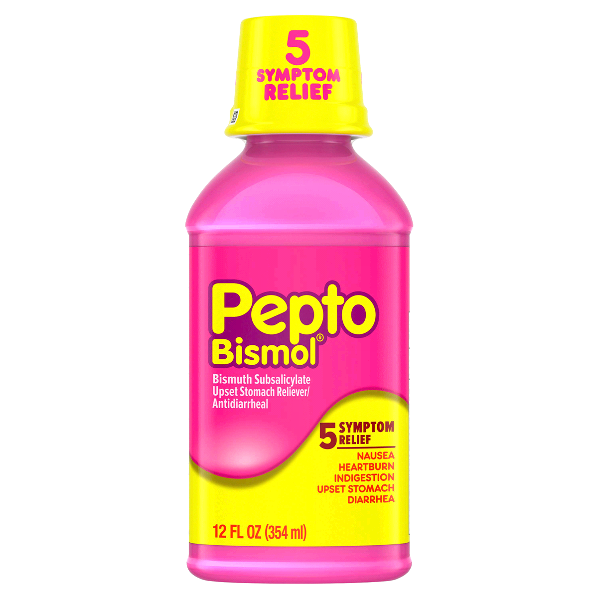 slide 2 of 2, Pepto-Bismol Liquid for Nausea, Heartburn, Indigestion, Upset Stomach, and Diarrhea - Fast Relief for 5 Symptoms, Original Flavor, 12 oz, 12 fl oz