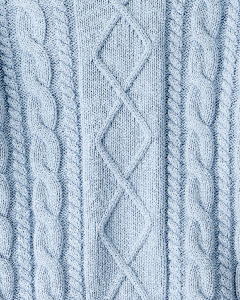 slide 3 of 3, Littleplanet Toddler Organic Cotton Cable Knit Sweater Newport Blue 5T, 1 ct