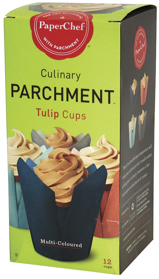 slide 1 of 1, PaperChef Multi-Coloured Culinary Parchment Tulip Cups, 12 ct