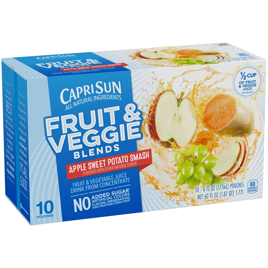 slide 3 of 8, Capri Sun Fruit And Veggie Apple - 10 ct; 6 oz, 10 ct; 6 oz