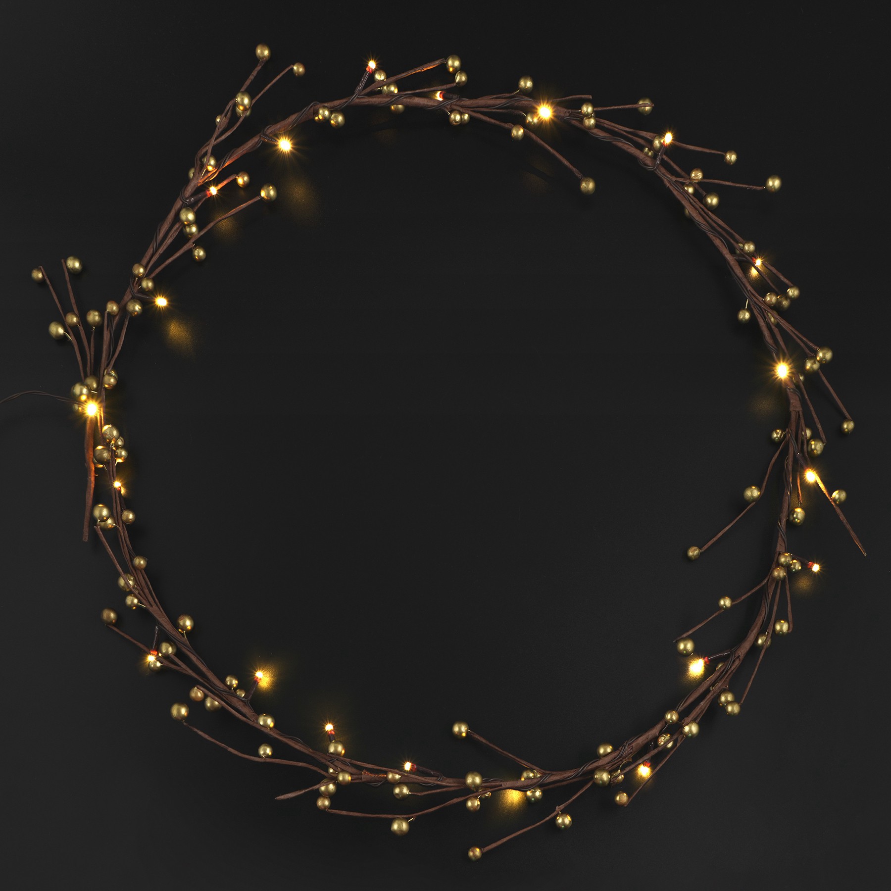 slide 2 of 2, 5ft. Gold Berry Branch Led Garland String Lights By Ashland, 5 ft