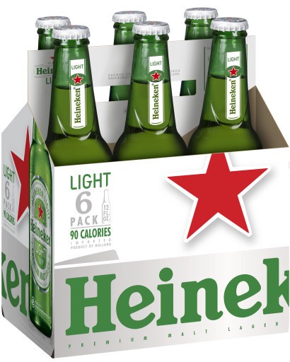 slide 2 of 3, Heineken Light Lager Beer, 6 Pack, 12 fl oz Bottles, 12 oz