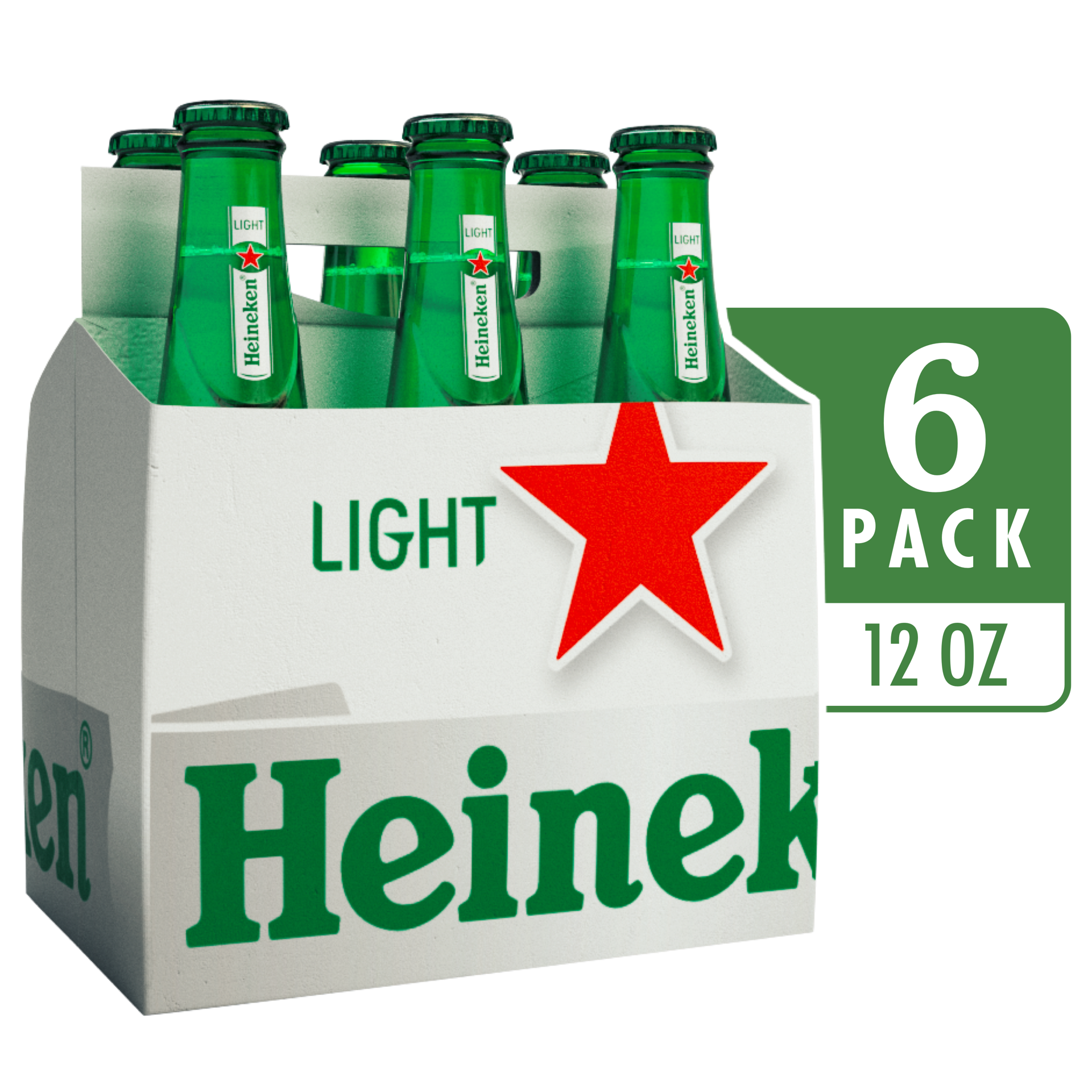 slide 1 of 3, Heineken Light Lager Beer, 6 Pack, 12 fl oz Bottles, 12 oz