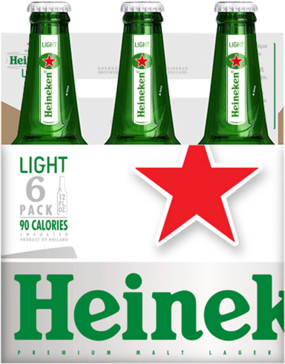 slide 1 of 3, Heineken 6 Pack Light Beer 6 - 12 fl oz Bottles, 6 ct