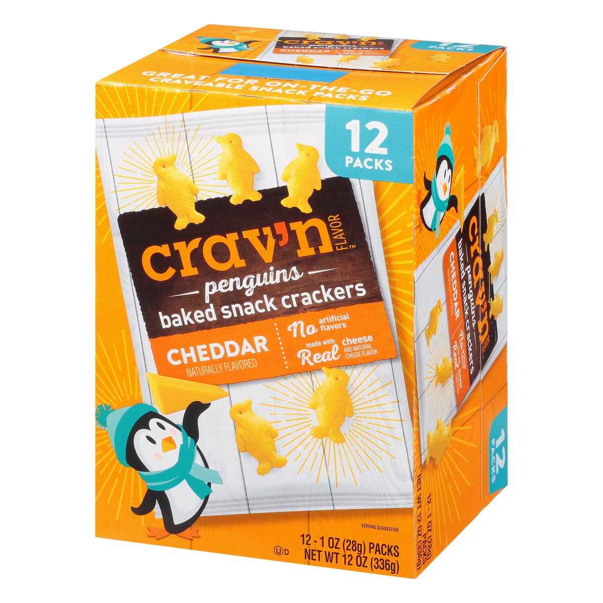 slide 13 of 16, Crav'n Flavor Cheddar Baked Penguin Crackers-Crav'N Flavor, 12 ct
