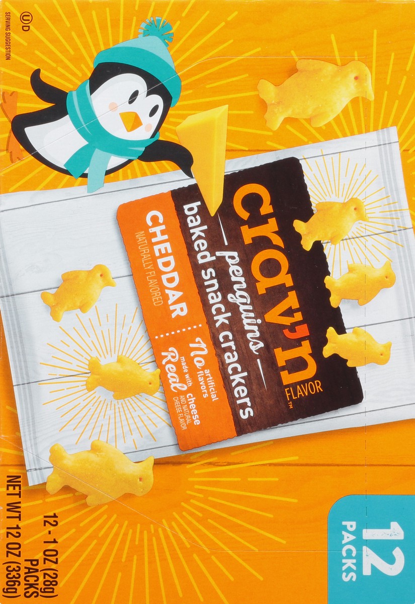 slide 14 of 16, Crav'n Flavor Cheddar Baked Penguin Crackers-Crav'N Flavor, 12 ct
