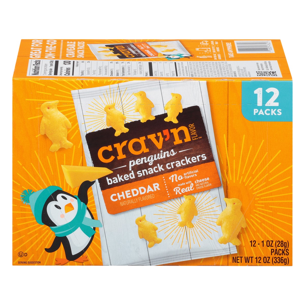 slide 16 of 16, Crav'n Flavor Cheddar Baked Penguin Crackers-Crav'N Flavor, 12 ct