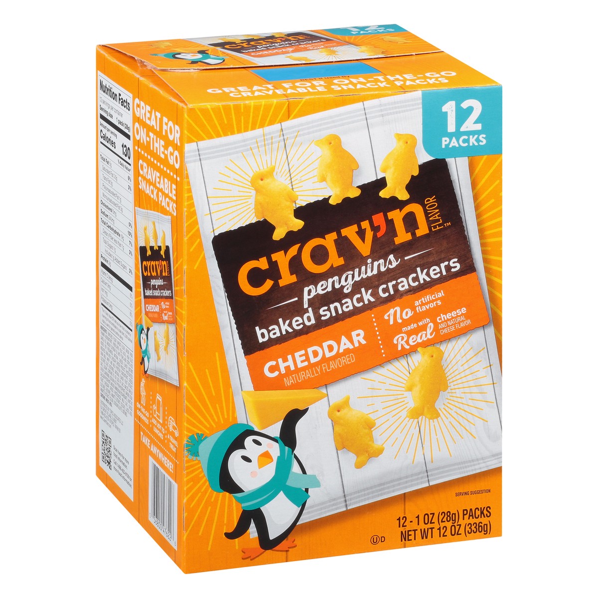 slide 11 of 16, Crav'n Flavor Cheddar Baked Penguin Crackers-Crav'N Flavor, 12 ct