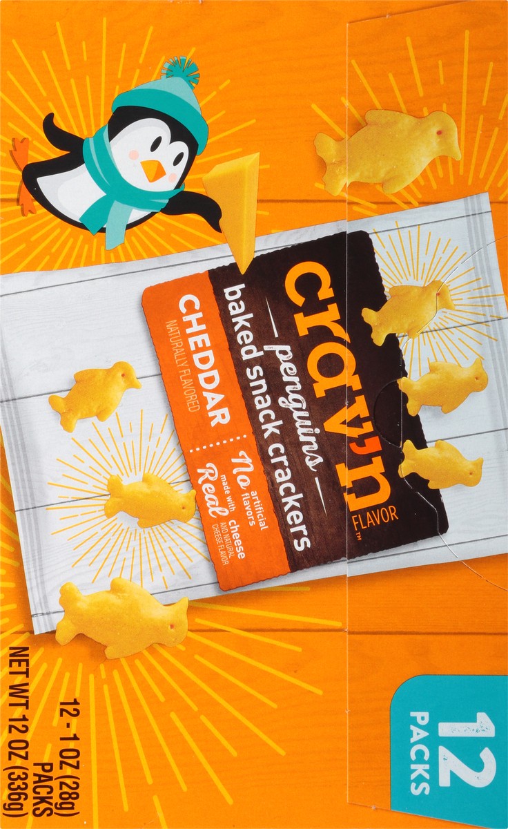 slide 15 of 16, Crav'n Flavor Cheddar Baked Penguin Crackers-Crav'N Flavor, 12 ct