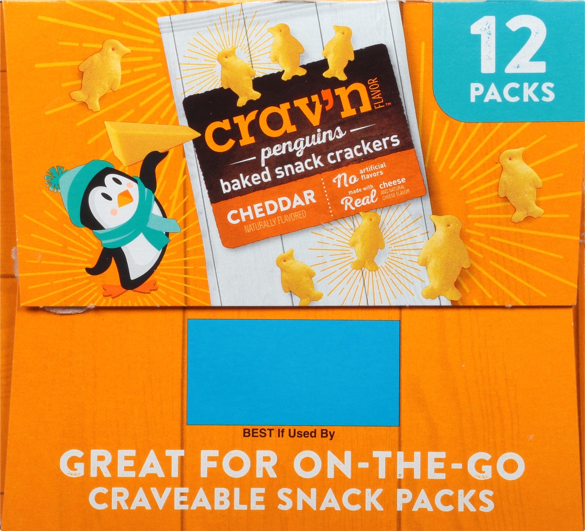 slide 8 of 16, Crav'n Flavor Cheddar Baked Penguin Crackers-Crav'N Flavor, 12 ct