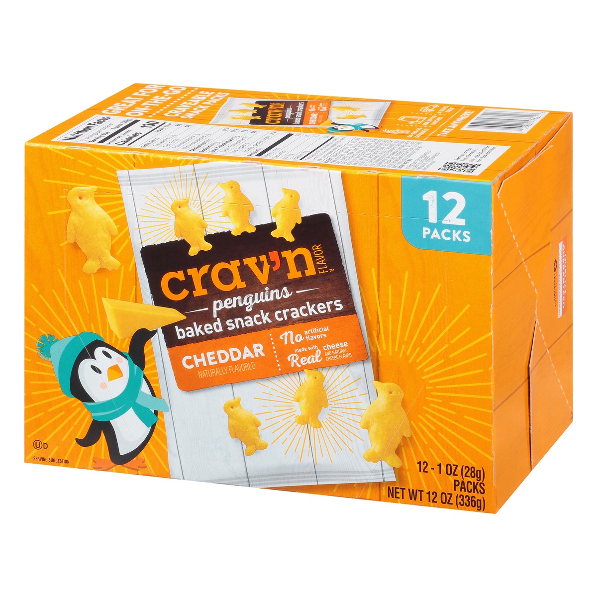 slide 7 of 16, Crav'n Flavor Cheddar Baked Penguin Crackers-Crav'N Flavor, 12 ct