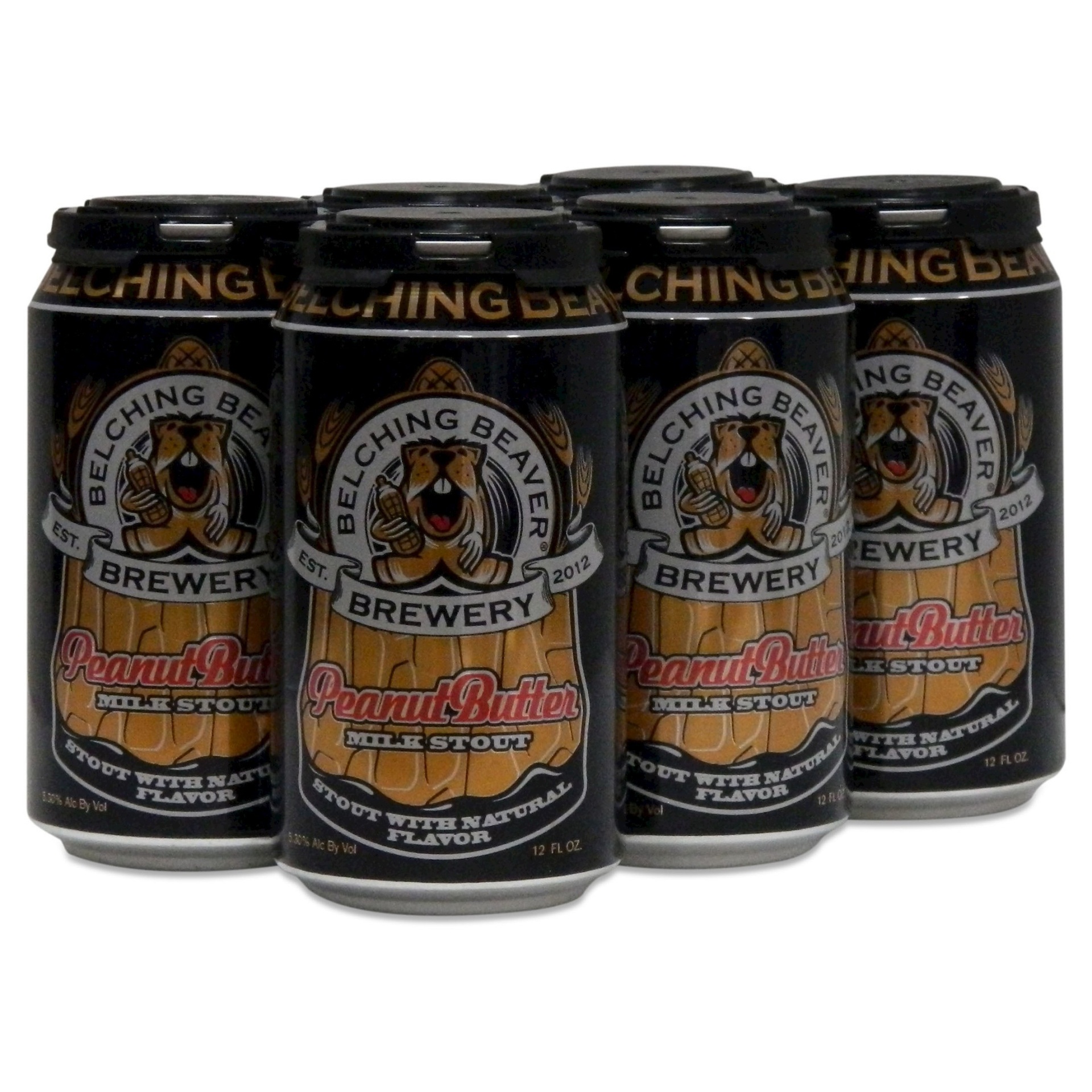 slide 1 of 1, Belching Beaver Brewery Belching Beaver Peanut Butter Milk Stout Beer - 6pk/12 fl oz Cans, 6 ct, 12 fl oz