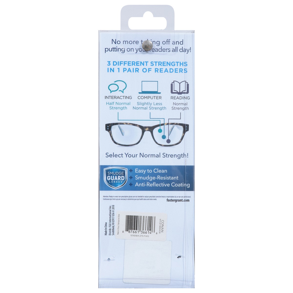 slide 2 of 11, Foster Grant +2.75 Conan Multi Focus Plus Advanced Reading Glasses 1 ea, 1 ct