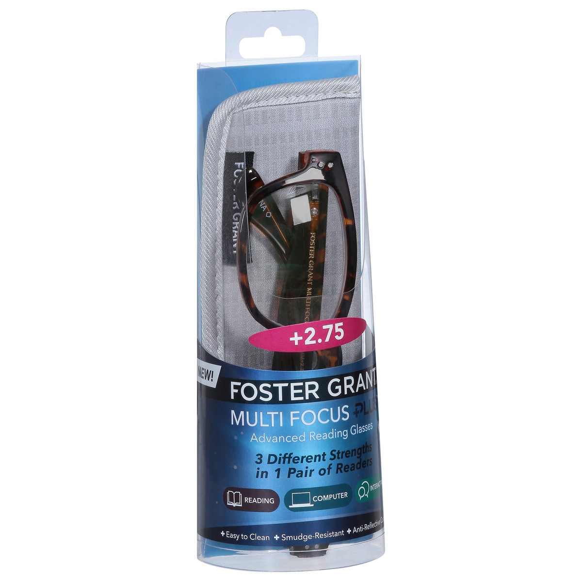 slide 4 of 11, Foster Grant +2.75 Conan Multi Focus Plus Advanced Reading Glasses 1 ea, 1 ct