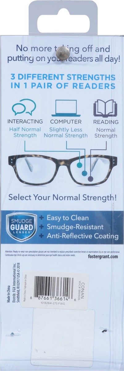 slide 6 of 11, Foster Grant +2.75 Conan Multi Focus Plus Advanced Reading Glasses 1 ea, 1 ct