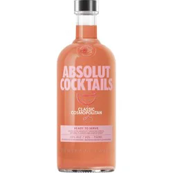 Absolut Ready To Serve Classic Cosmopolitan Cocktail, 750 ml Bottle, 40 Proof