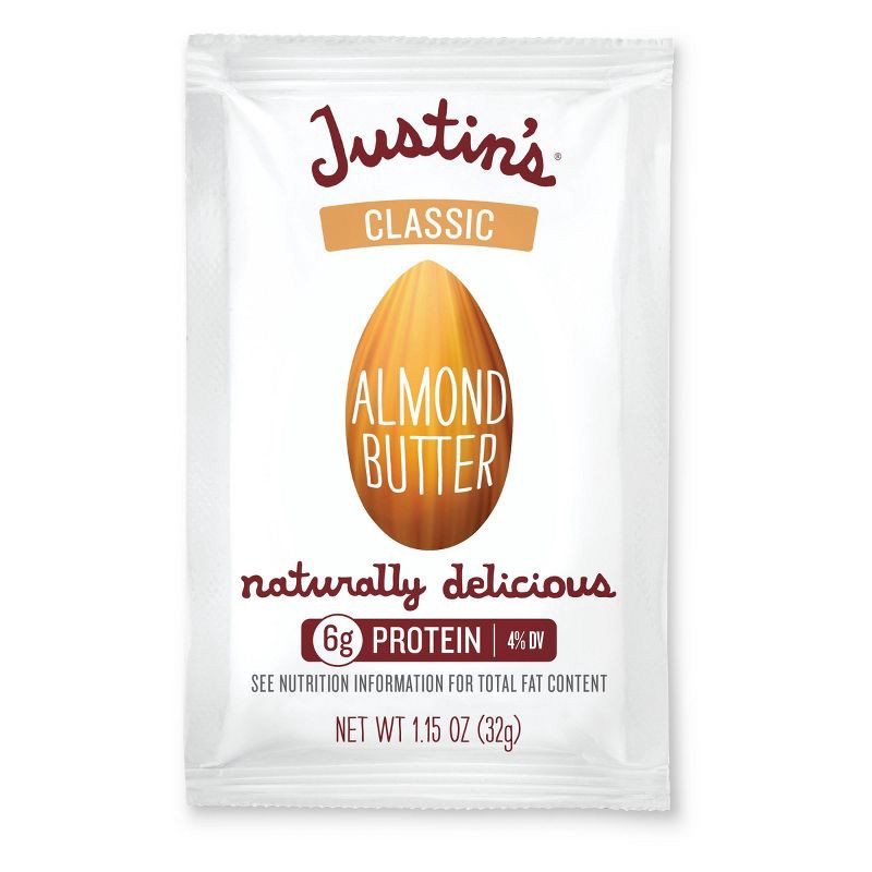 slide 1 of 7, Justin's Squeeze Pack Classic Almond Butter - 1.15oz, 1.15 oz