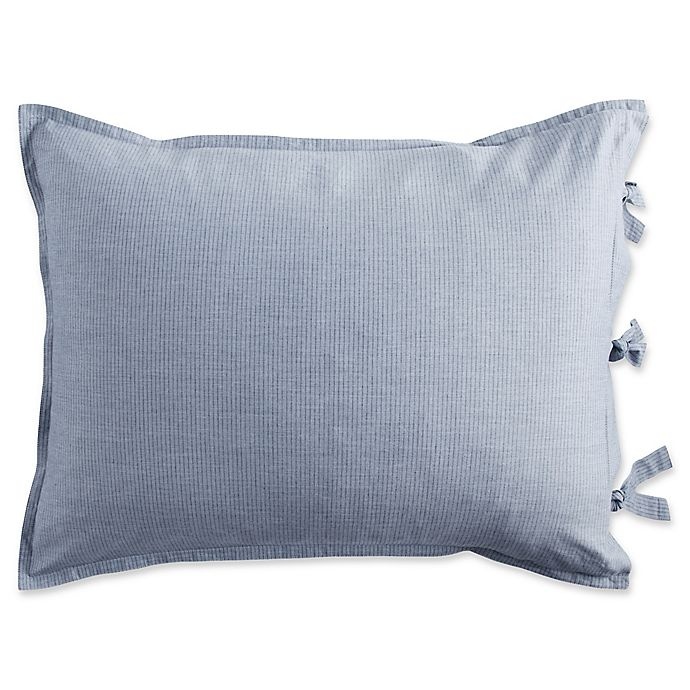 slide 1 of 1, DKNYpure Stripe Standard Pillow Sham - Blue, 1 ct