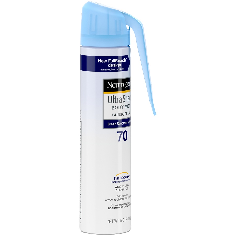 slide 2 of 6, Neutrogena Ultra Sheer Lightweight Sunscreen Spray - SPF 70, 5 oz