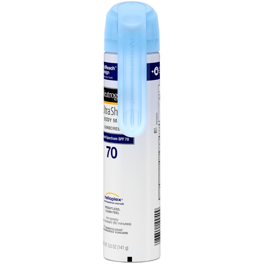 slide 3 of 6, Neutrogena Ultra Sheer Lightweight Sunscreen Spray - SPF 70, 5 oz
