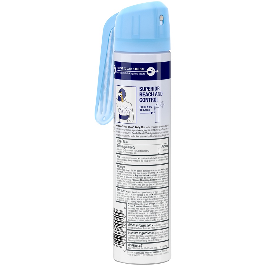 slide 6 of 6, Neutrogena Ultra Sheer Lightweight Sunscreen Spray - SPF 70, 5 oz